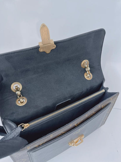 BLACK MONOGRAM CANVAS VICTOIRE HANDBAG