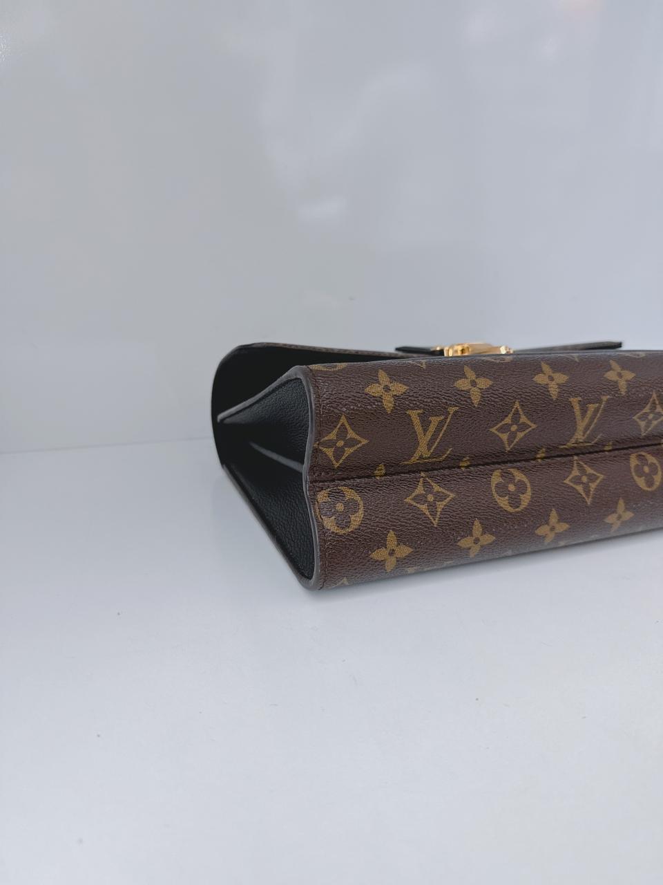 BLACK MONOGRAM CANVAS VICTOIRE HANDBAG