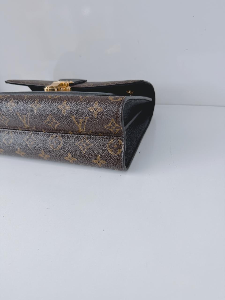 BLACK MONOGRAM CANVAS VICTOIRE HANDBAG