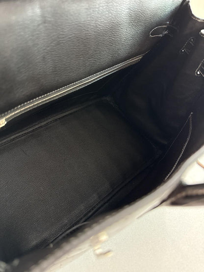 GRAPHITE SHINY POROSUS CROCODILE BIRKIN 35 PALLADIUM HARDWARE