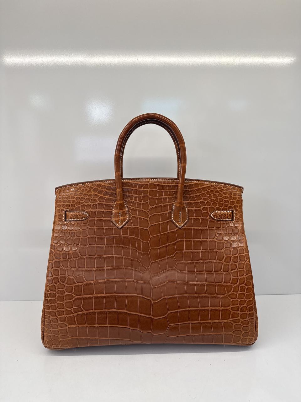 FAUVE MATTE POROSUS CROCODILE BIRKIN 35 GOLD HARDWARE