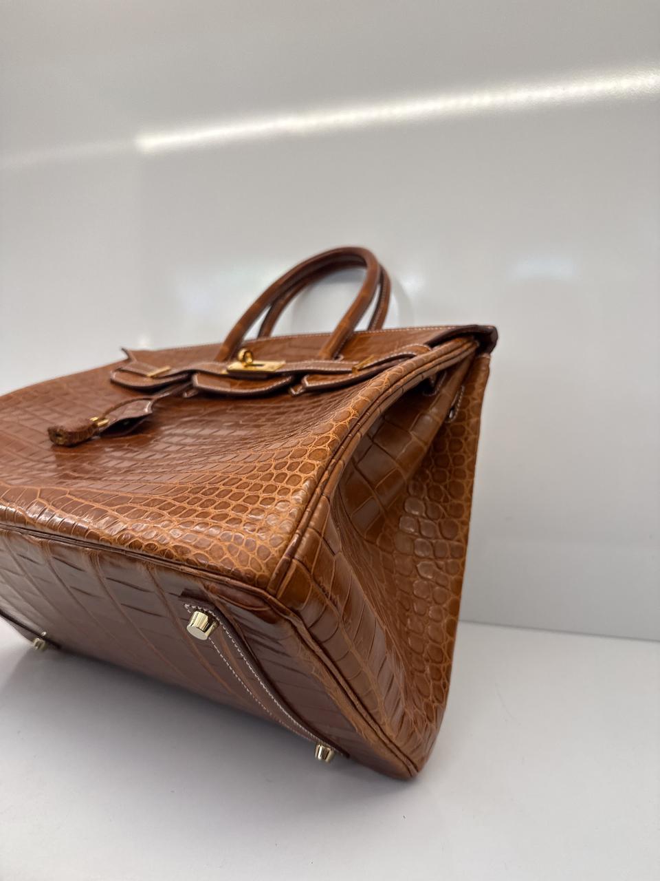 FAUVE MATTE POROSUS CROCODILE BIRKIN 35 GOLD HARDWARE