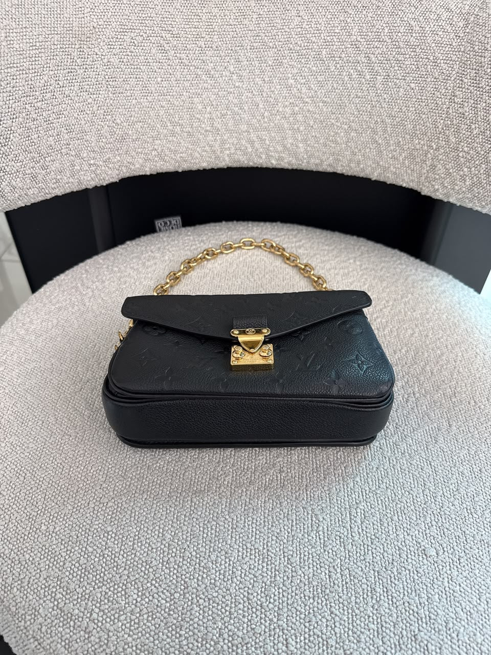 BLACK MONOGRAM EMPREINTE LEATHER POCHETTE METIS EAST WEST HANDBAG