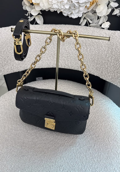 BLACK MONOGRAM EMPREINTE LEATHER POCHETTE METIS EAST WEST HANDBAG