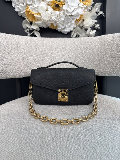 BLACK MONOGRAM EMPREINTE LEATHER POCHETTE METIS EAST WEST HANDBAG