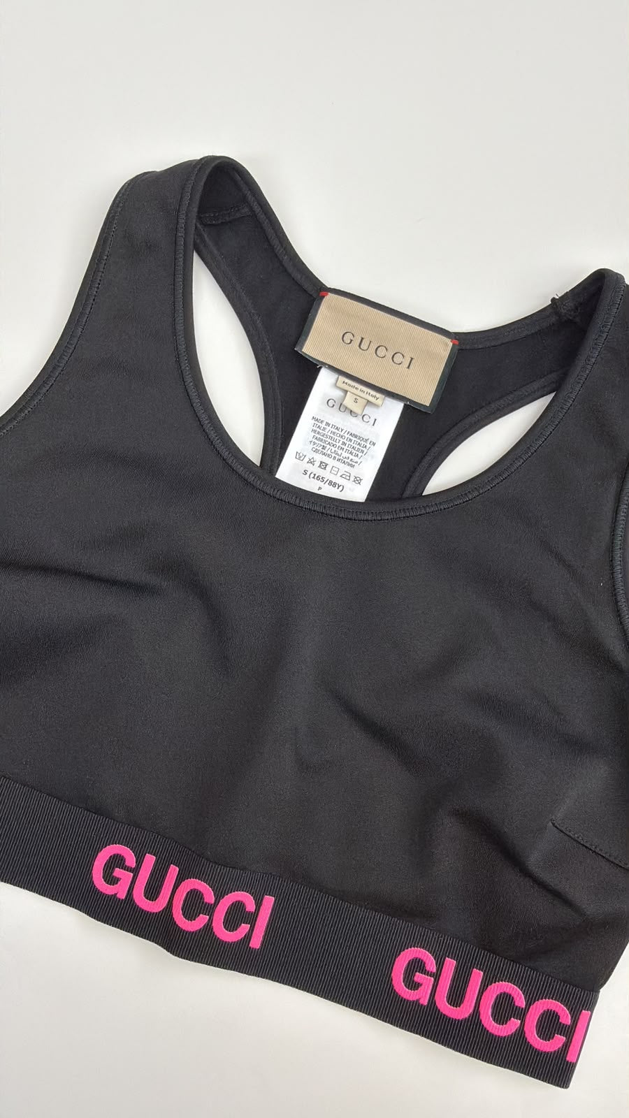 BLACK PINK LOGO JACQUARD CROP TOP S