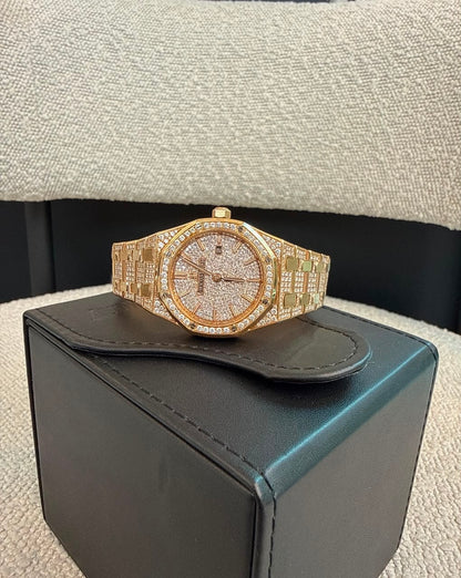 ROSE GOLD PAVED DIAMONDS ROYAL OAK WATCH
