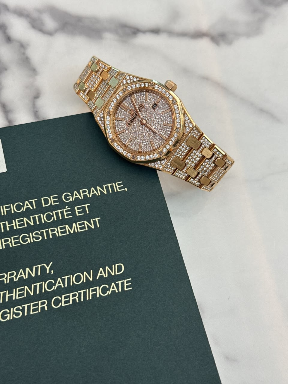 ROSE GOLD PAVED DIAMONDS ROYAL OAK WATCH