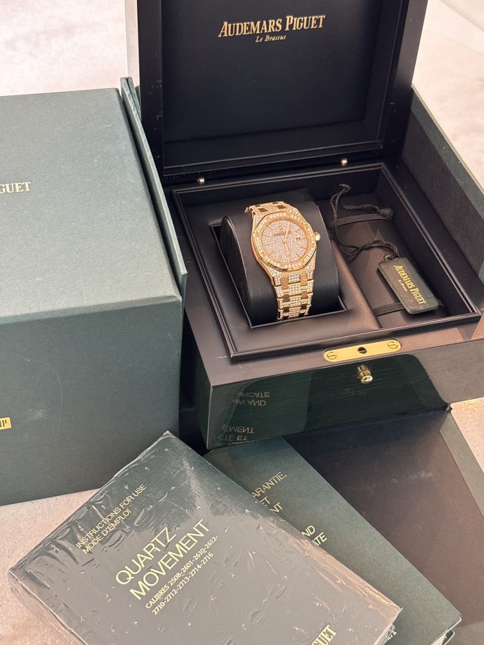 ROSE GOLD PAVED DIAMONDS ROYAL OAK WATCH