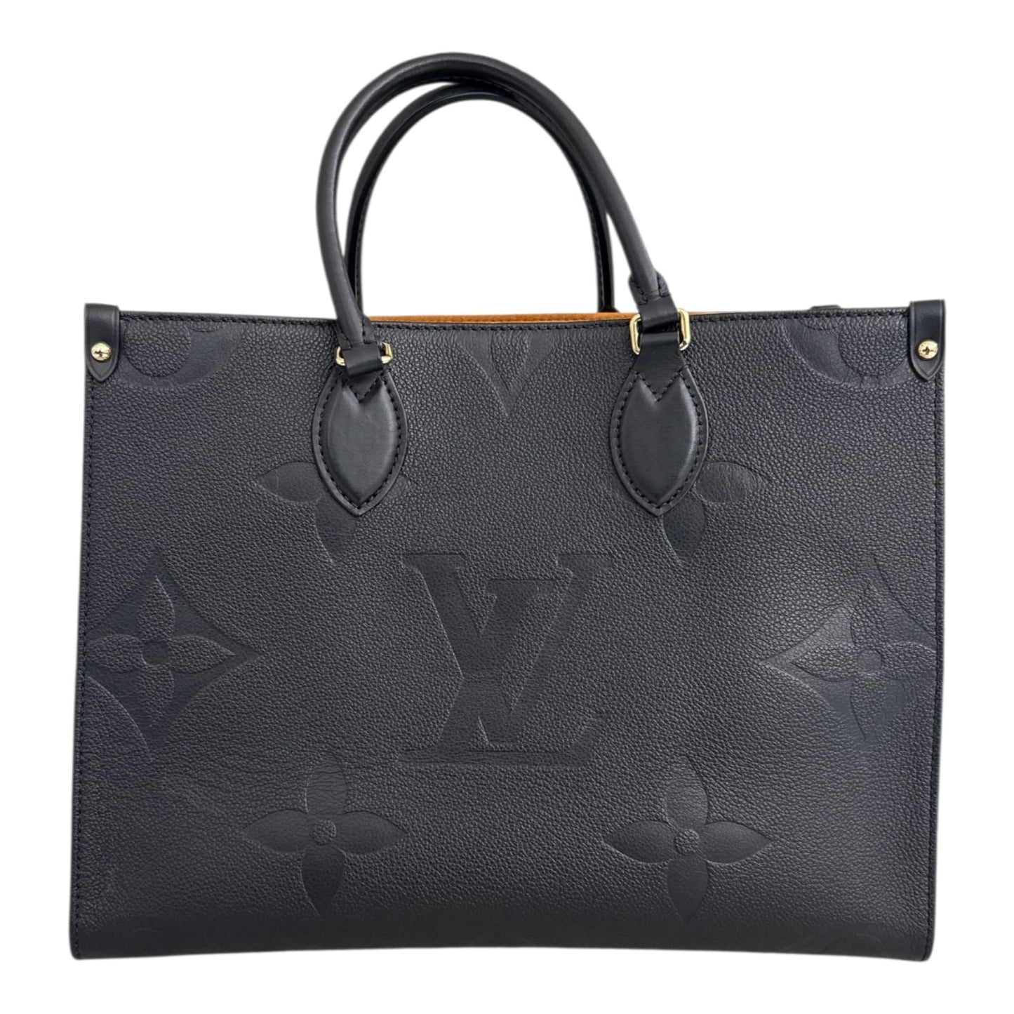 BLACK MONOGRAM EMPREINTE LEATHER ONTHEGO MM TOTE BAG