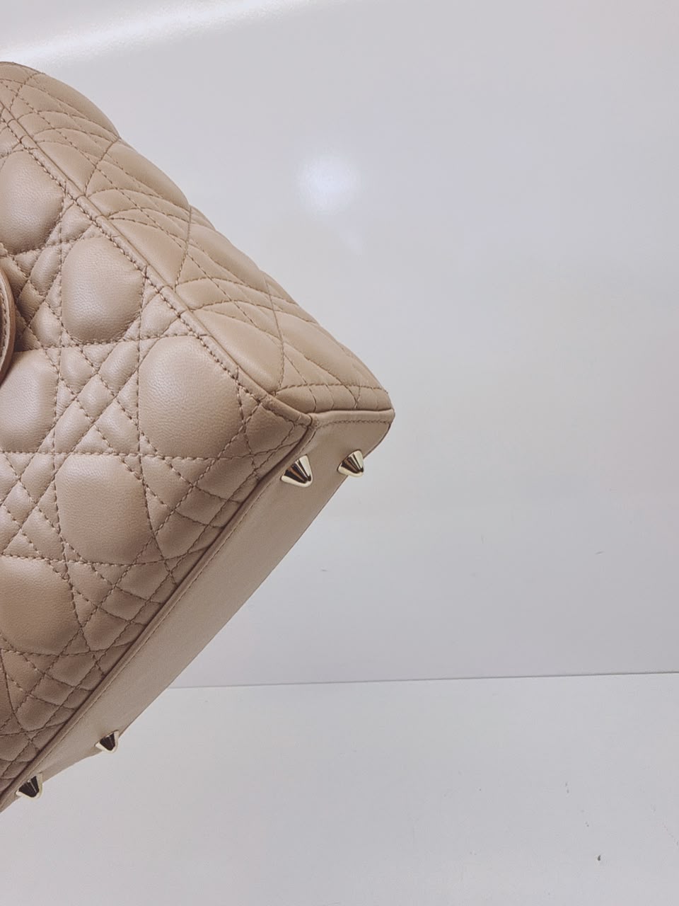 NUDE PINK CALFSKIN CANNAGE SMALL MY ABCDIOR LADY DIOR HANDBAG