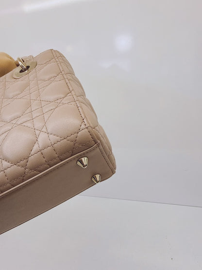 NUDE PINK CALFSKIN CANNAGE SMALL MY ABCDIOR LADY DIOR HANDBAG