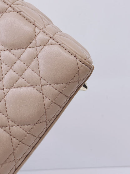 NUDE PINK CALFSKIN CANNAGE SMALL MY ABCDIOR LADY DIOR HANDBAG