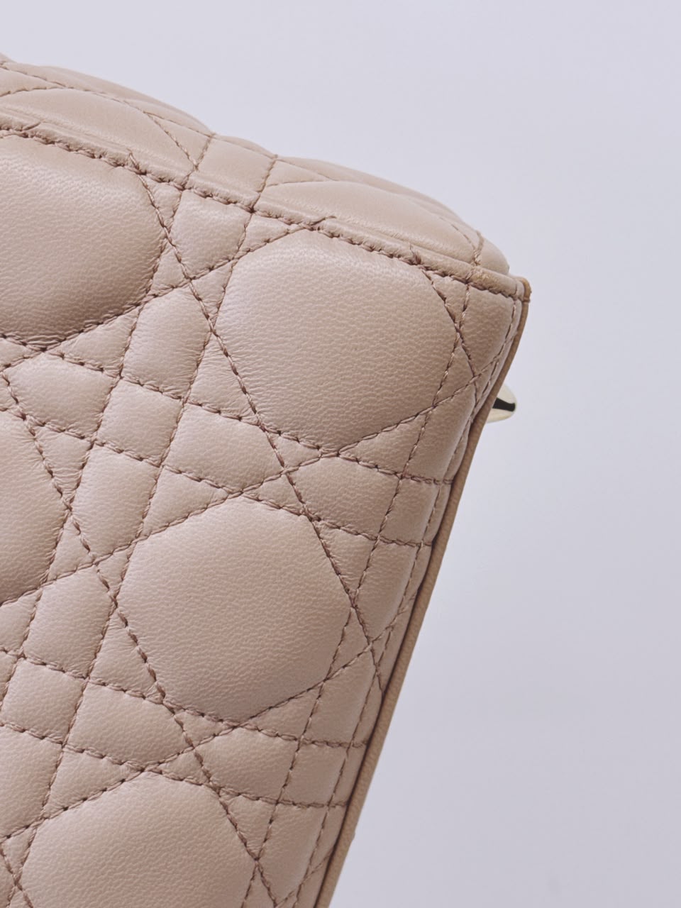 NUDE PINK CALFSKIN CANNAGE SMALL MY ABCDIOR LADY DIOR HANDBAG