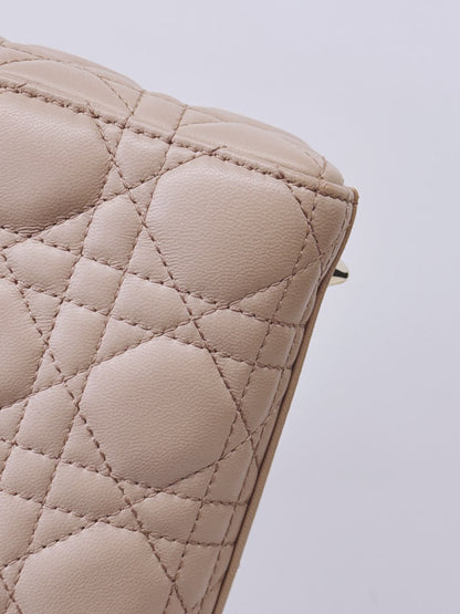 NUDE PINK CALFSKIN CANNAGE SMALL MY ABCDIOR LADY DIOR HANDBAG