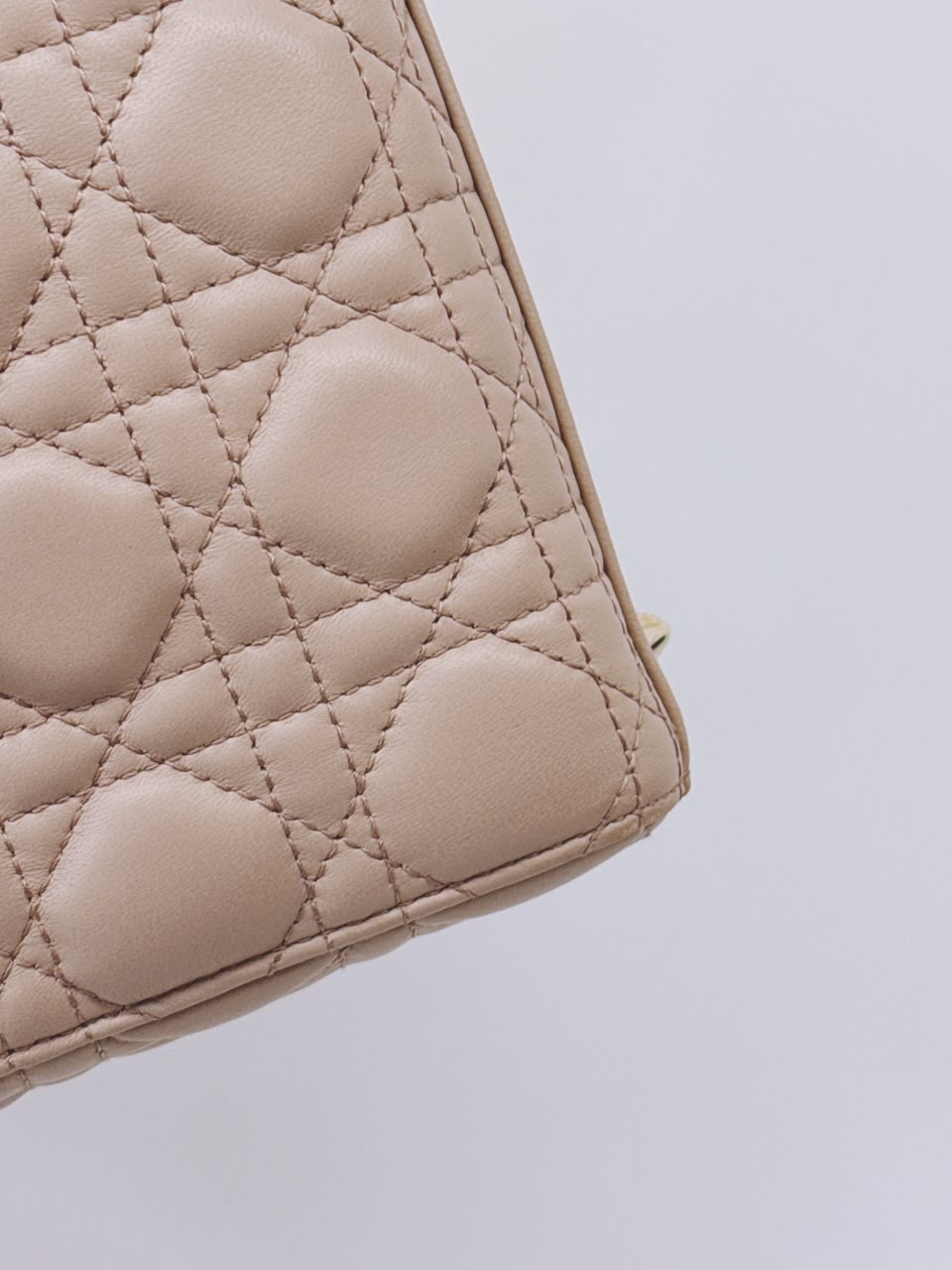 NUDE PINK CALFSKIN CANNAGE SMALL MY ABCDIOR LADY DIOR HANDBAG