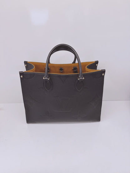 BLACK MONOGRAM EMPREINTE LEATHER ONTHEGO MM TOTE BAG