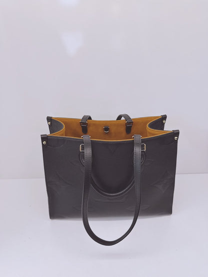 BLACK MONOGRAM EMPREINTE LEATHER ONTHEGO MM TOTE BAG