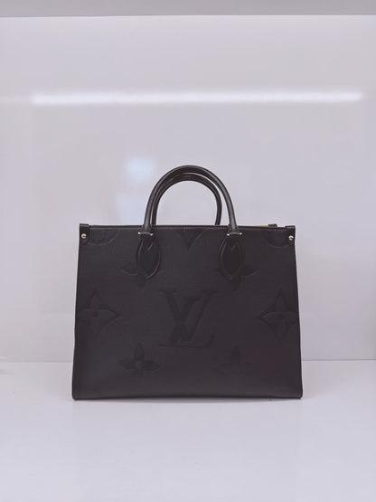 BLACK MONOGRAM EMPREINTE LEATHER ONTHEGO MM TOTE BAG