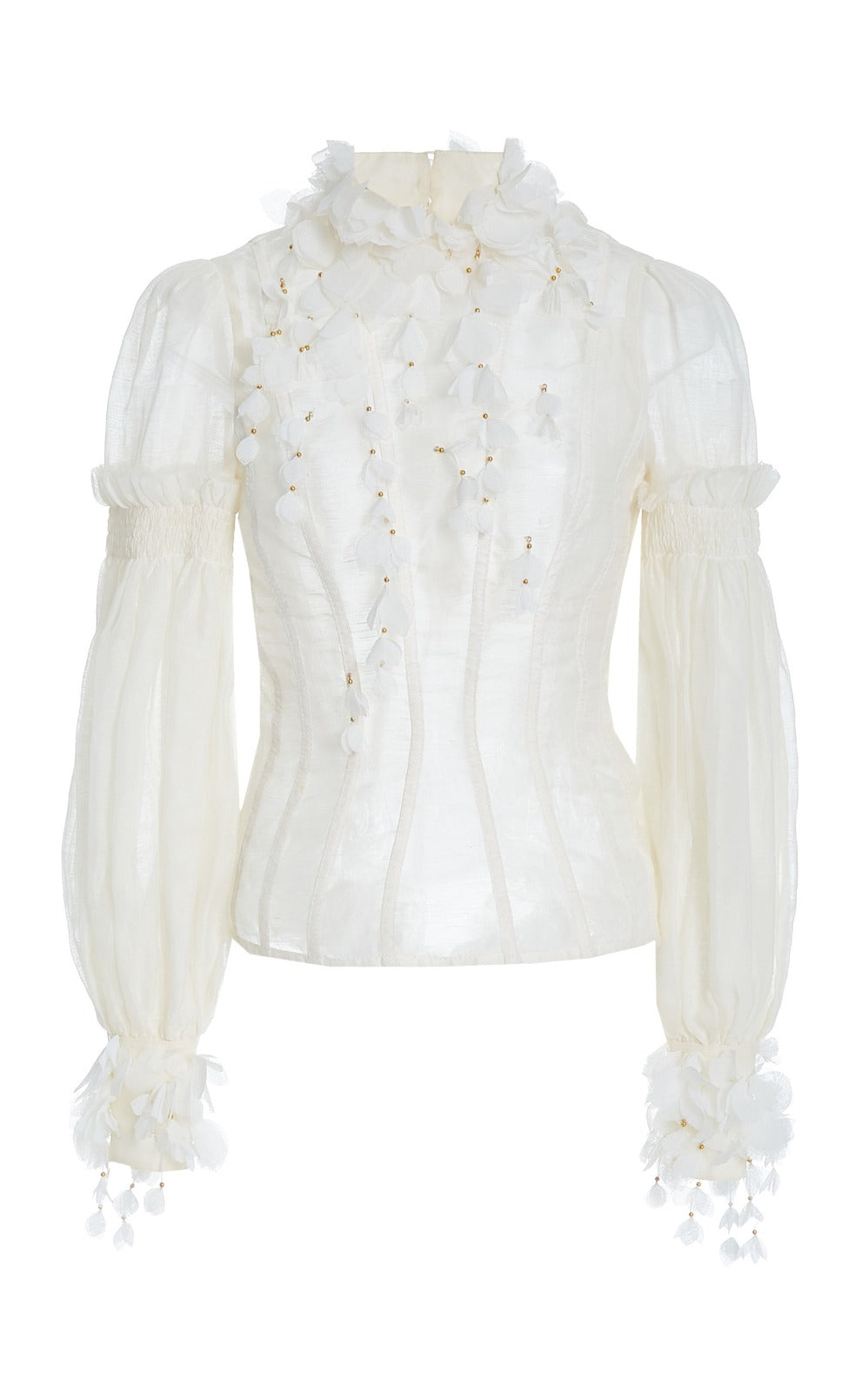 WHITE POSTCARD MACRAME-LACE EMBROIDED-VIOLE TOP 0