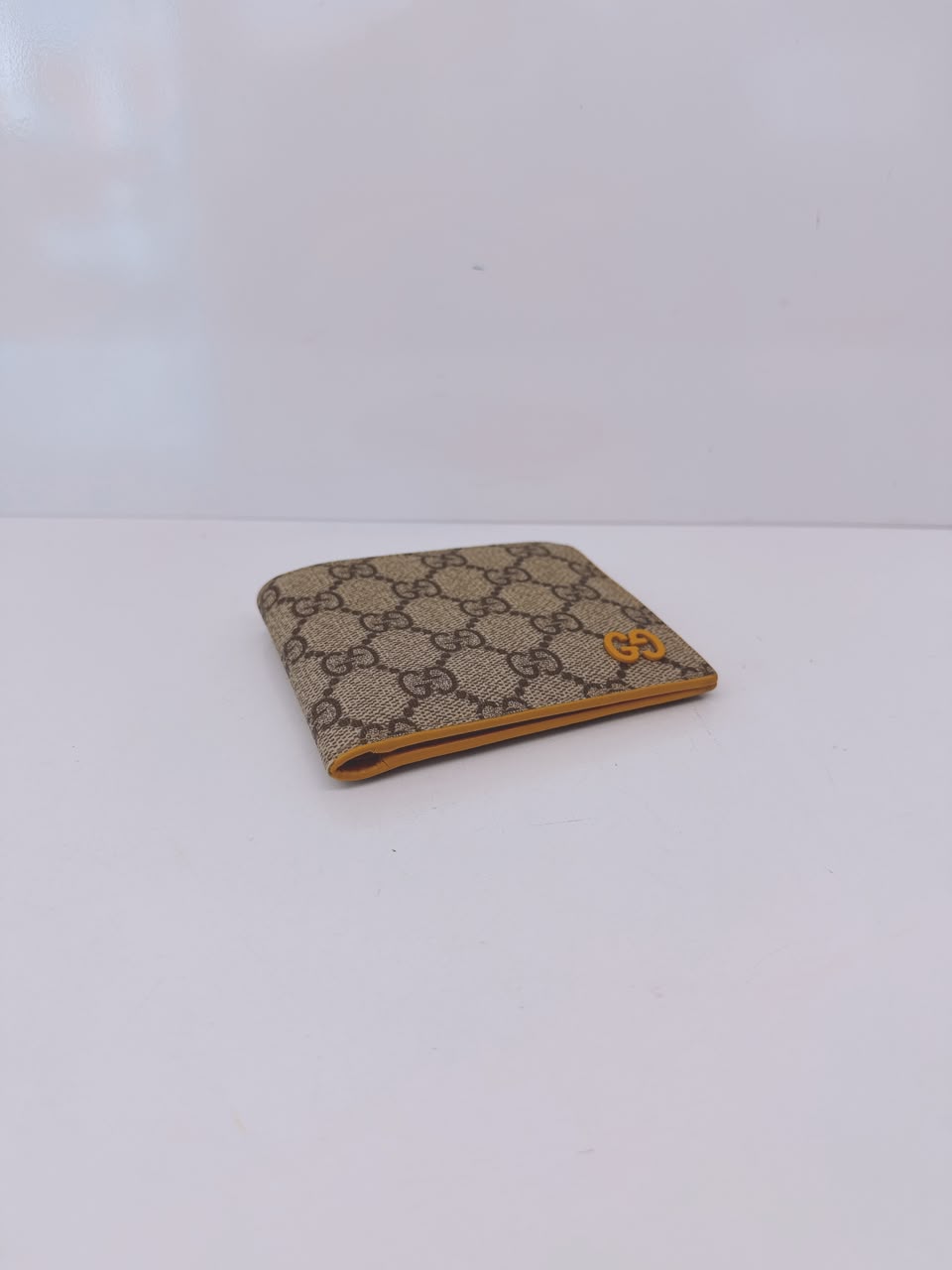 BEIGE YELLOW GG SUPREME CANVAS BIFOLD WALLET