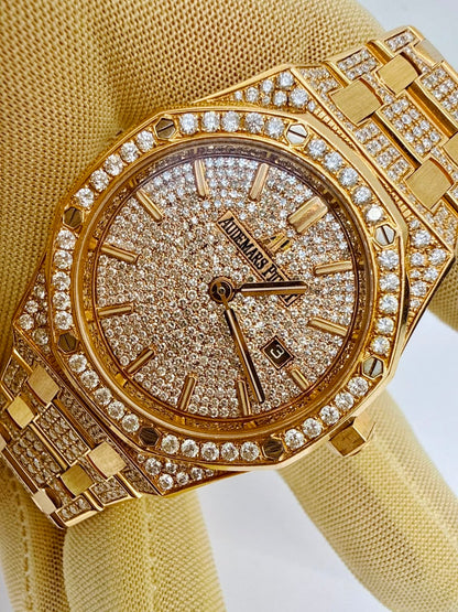 ROSE GOLD PAVED DIAMONDS ROYAL OAK WATCH