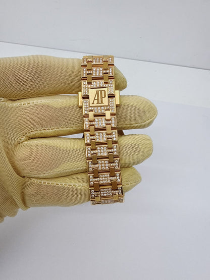 ROSE GOLD PAVED DIAMONDS ROYAL OAK WATCH