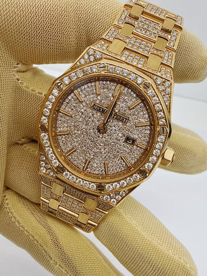 ROSE GOLD PAVED DIAMONDS ROYAL OAK WATCH