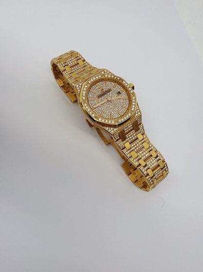 ROSE GOLD PAVED DIAMONDS ROYAL OAK WATCH