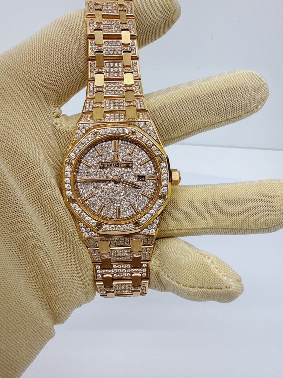 ROSE GOLD PAVED DIAMONDS ROYAL OAK WATCH