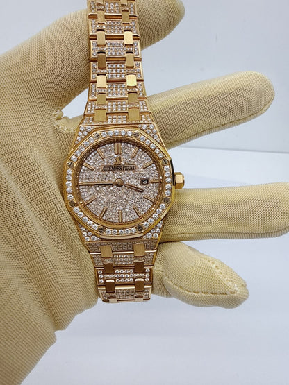 ROSE GOLD PAVED DIAMONDS ROYAL OAK WATCH