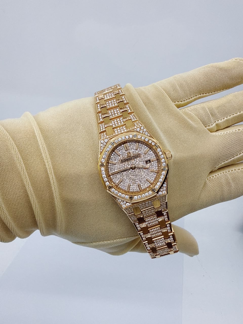 ROSE GOLD PAVED DIAMONDS ROYAL OAK WATCH