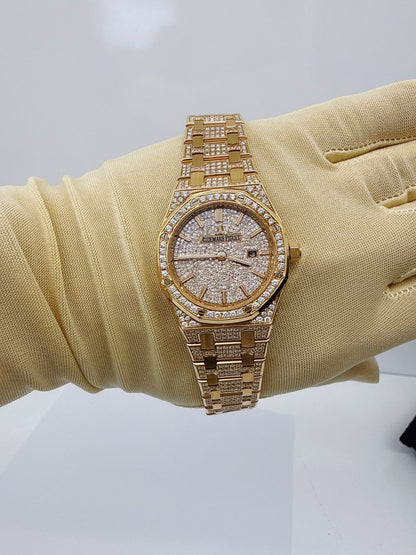 ROSE GOLD PAVED DIAMONDS ROYAL OAK WATCH