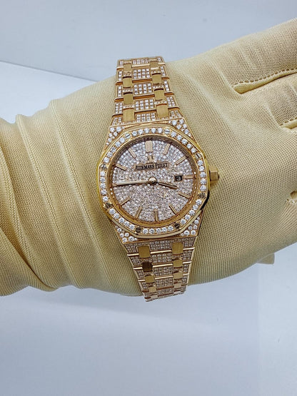 ROSE GOLD PAVED DIAMONDS ROYAL OAK WATCH