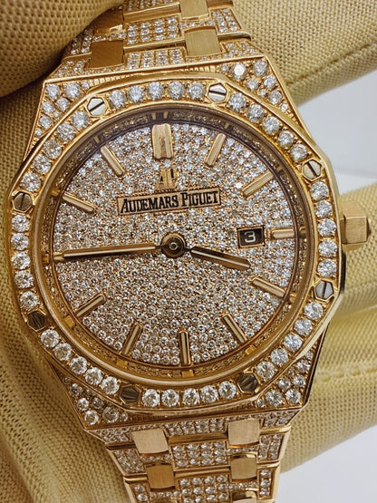 ROSE GOLD PAVED DIAMONDS ROYAL OAK WATCH