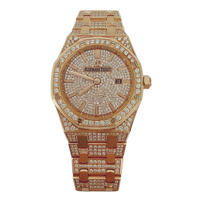 ROSE GOLD PAVED DIAMONDS ROYAL OAK WATCH