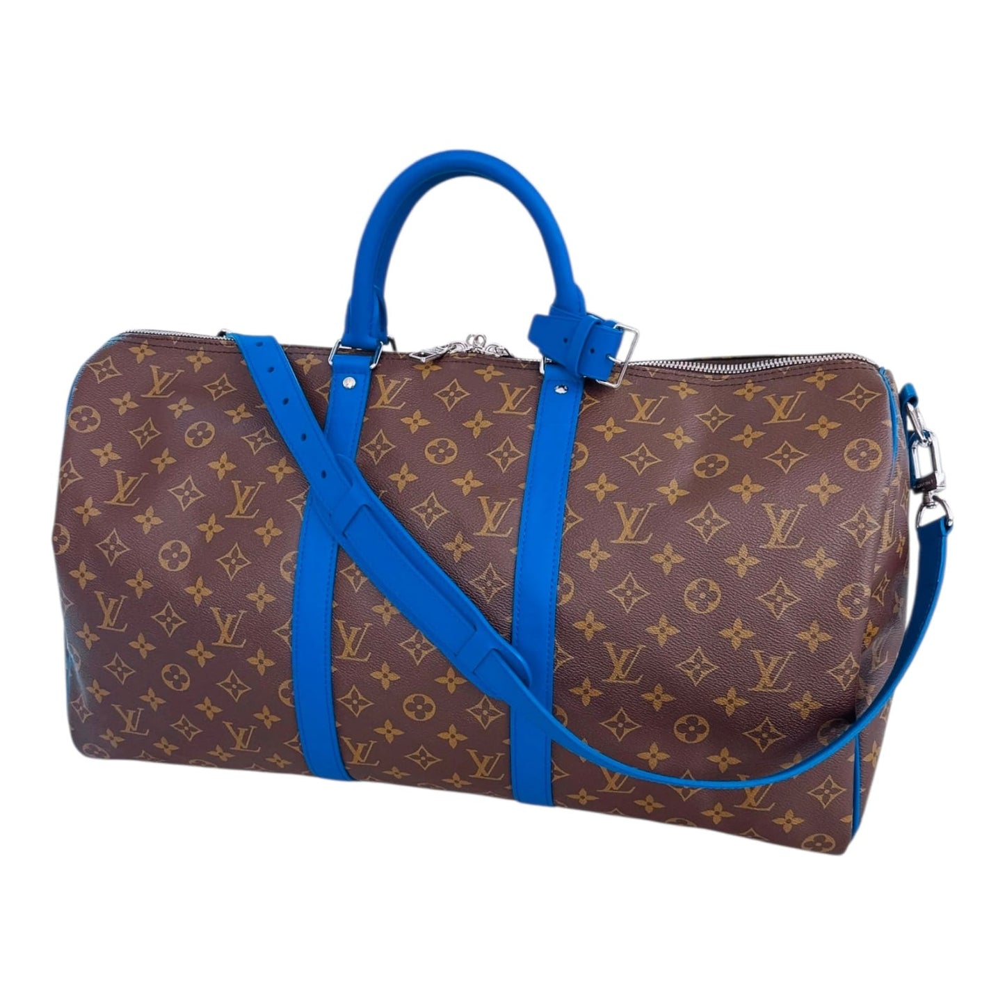 BLUE MONOGRAM MACASSAR KEEPALL BANDOULIERE 50