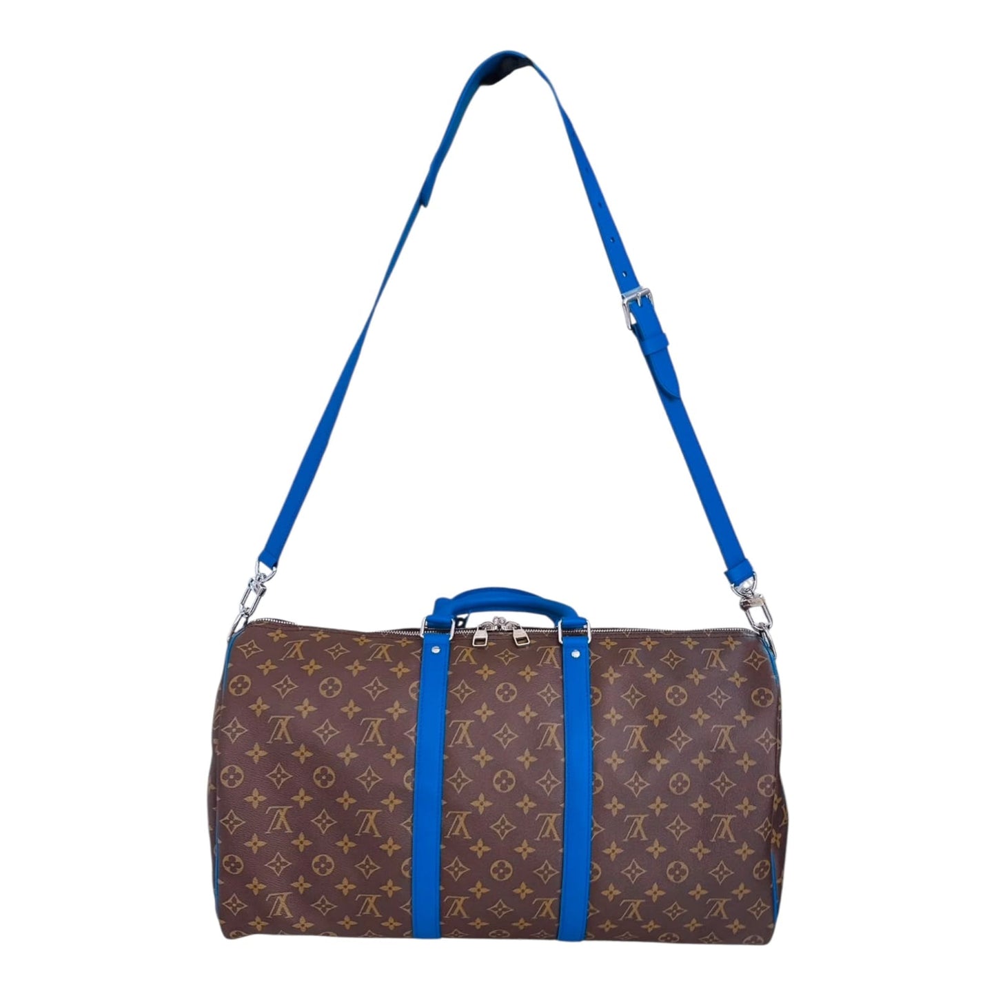 BLUE MONOGRAM MACASSAR KEEPALL BANDOULIERE 50