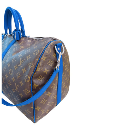 BLUE MONOGRAM MACASSAR KEEPALL BANDOULIERE 50