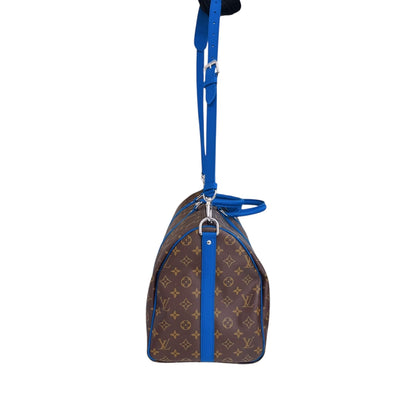 BLUE MONOGRAM MACASSAR KEEPALL BANDOULIERE 50