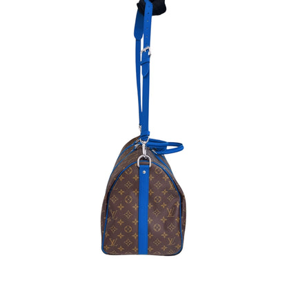 BLUE MONOGRAM MACASSAR KEEPALL BANDOULIERE 50