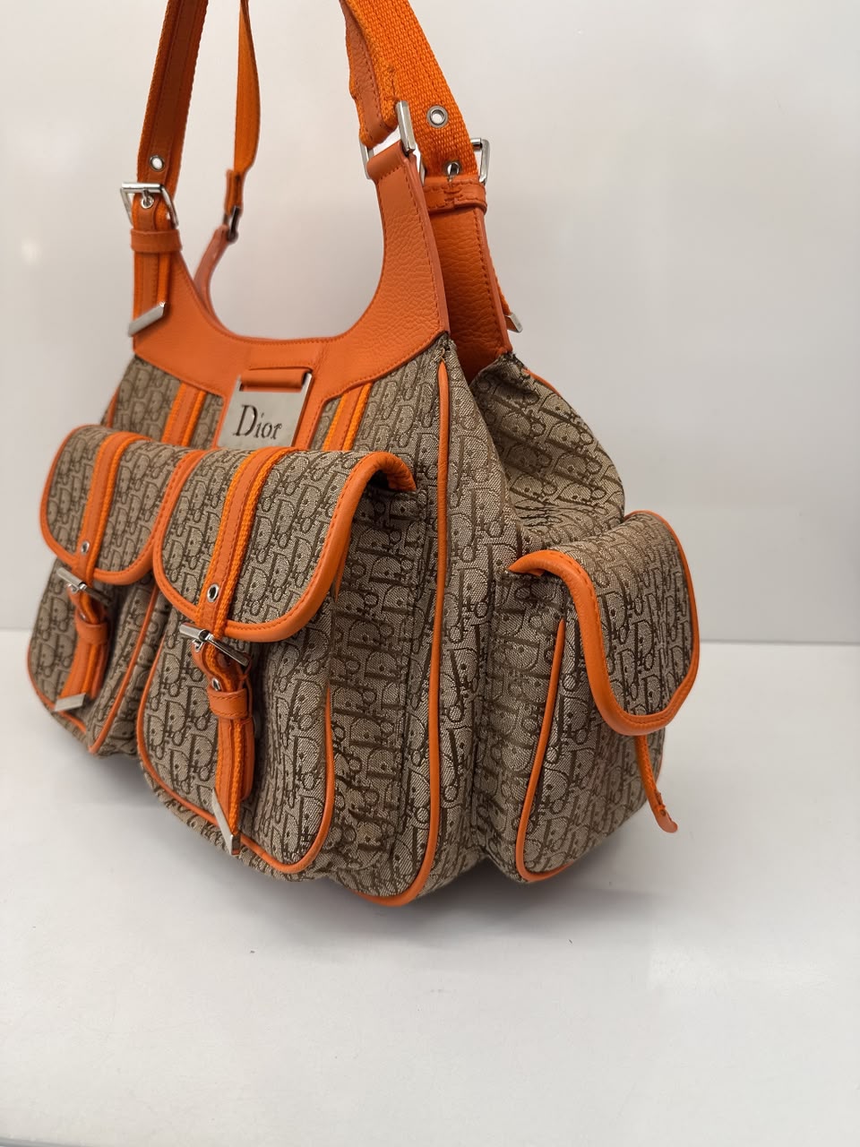 BEIGE ORANGE DIORISSIMO STREET CHIC CARGO VINTAGE HOBO BAG