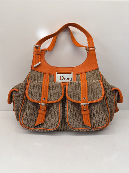 BEIGE ORANGE DIORISSIMO STREET CHIC CARGO VINTAGE HOBO BAG