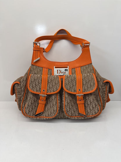BEIGE ORANGE DIORISSIMO STREET CHIC CARGO VINTAGE HOBO BAG