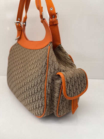 BEIGE ORANGE DIORISSIMO STREET CHIC CARGO VINTAGE HOBO BAG
