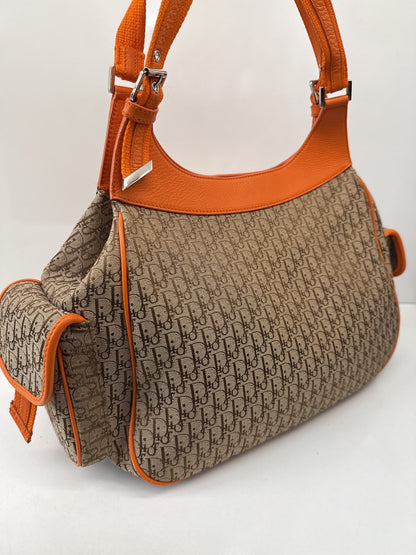 BEIGE ORANGE DIORISSIMO STREET CHIC CARGO VINTAGE HOBO BAG