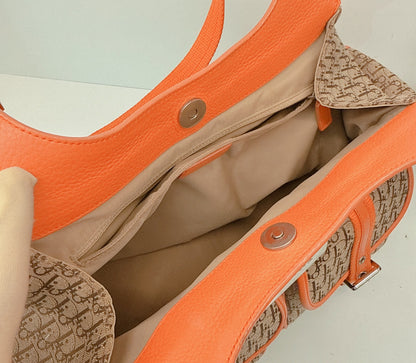 BEIGE ORANGE DIORISSIMO STREET CHIC CARGO VINTAGE HOBO BAG