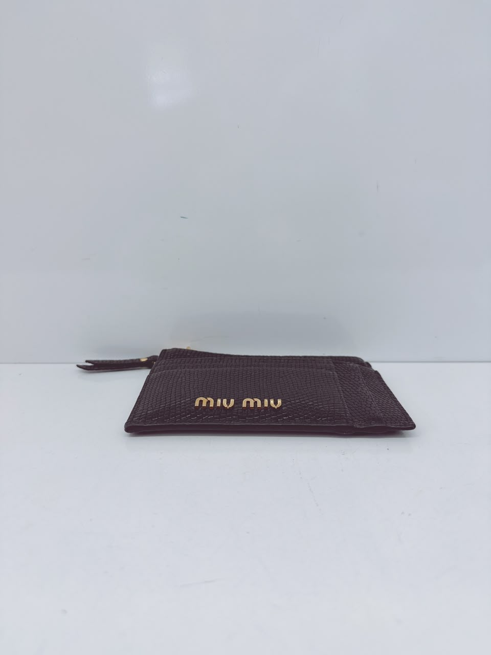 BLACK LIZARD EMBOSSED LEATHER MADRAS CARD HOLDER