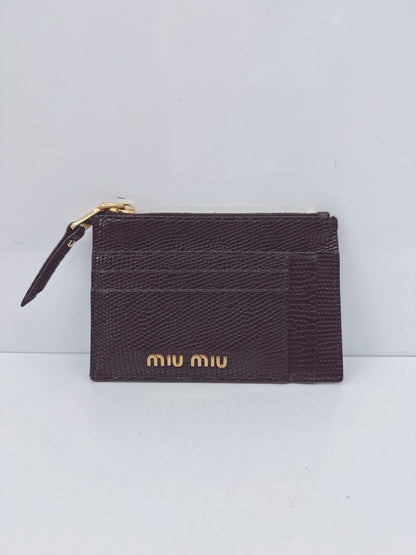 BLACK LIZARD EMBOSSED LEATHER MADRAS CARD HOLDER