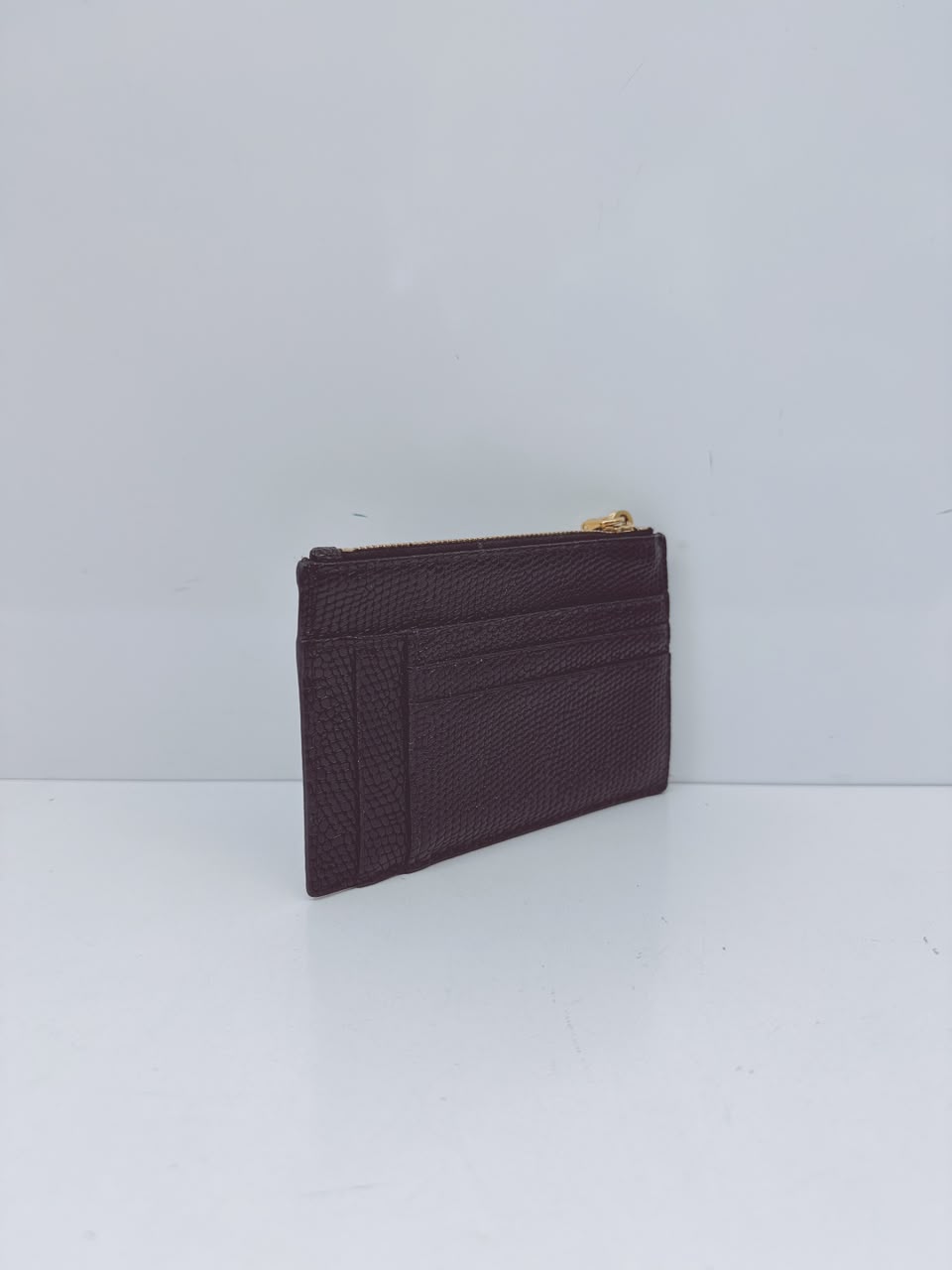 BLACK LIZARD EMBOSSED LEATHER MADRAS CARD HOLDER